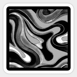 Black and White Psychedelic Marble Sticker
